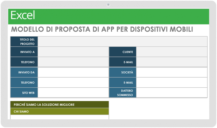 Modello di proposta di app per dispositivi mobili